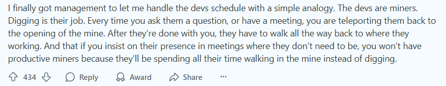 Impact of context switching on developer productivity