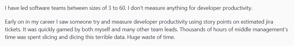 engineering leadership developer productivity measurement
