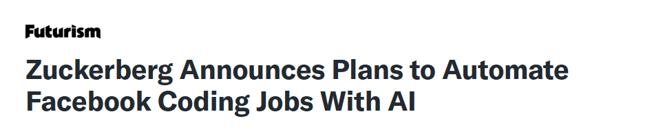 Zuckerberg announces plans to automated facebook coding jobs with AI