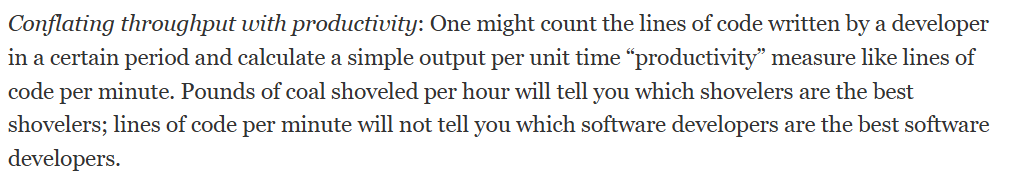 conflating throughput with productivity