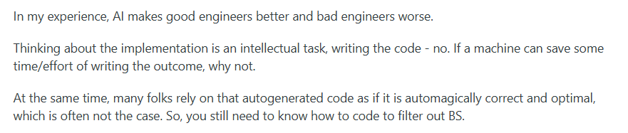 AI experience and from real engineers