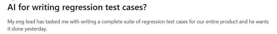 AI for regression test cases