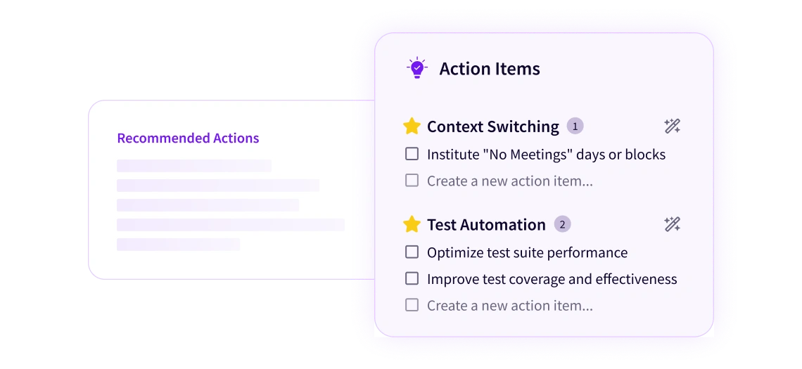 Jellyfish DevEx recommended actions