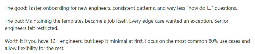 Tradeoffs of software templates