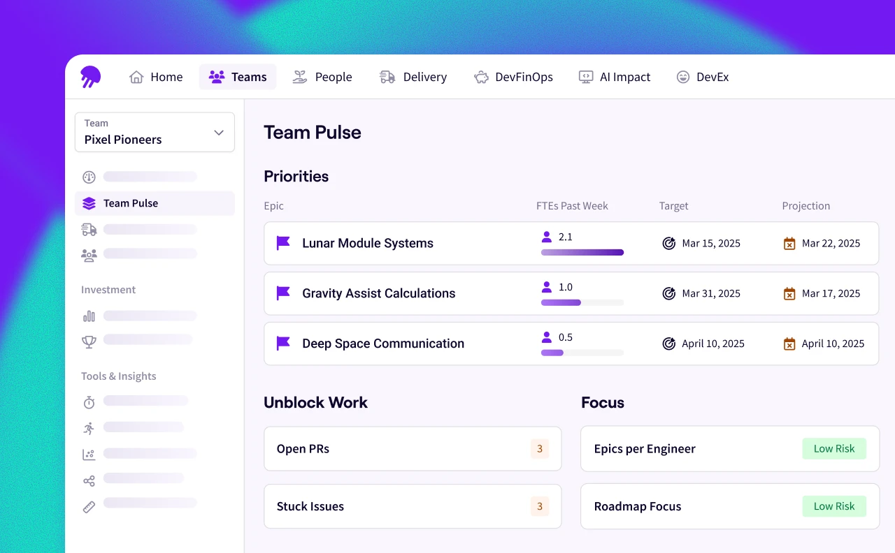 Jellyfish Engineering managers team pulse