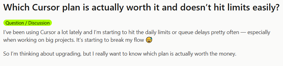 Cursor pricing plans