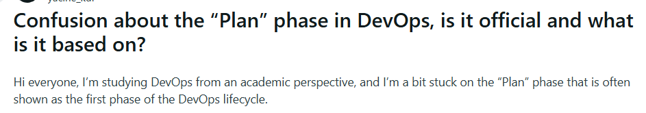Plan phase in DevOps